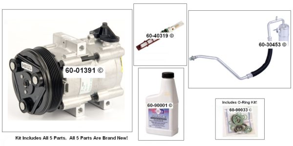 1999 - 2004 FORD F150 4.2 V6 A/C COMPRESSOR 2004 Heritage Full AC KIT YCC158 YCC203